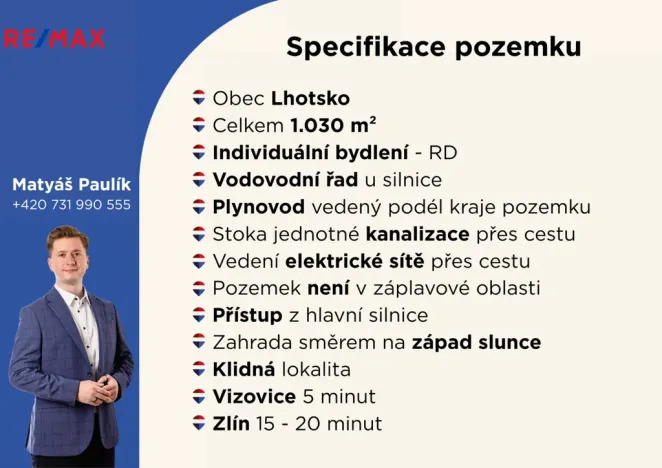 Prodej pozemku pro bydlení, Lhotsko, 1030 m2