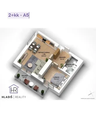 Prodej bytu 2+kk, Fryšták, Přehradní, 46 m2