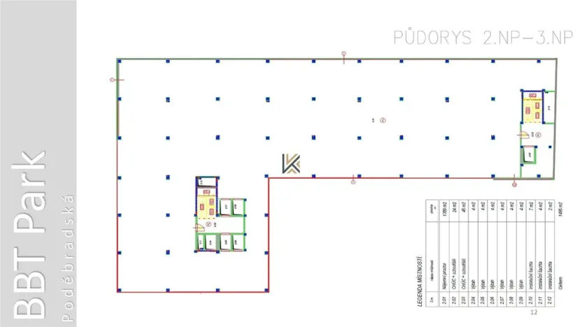 Pronájem kanceláře, Praha - Vysočany, Poděbradská, 1106 m2