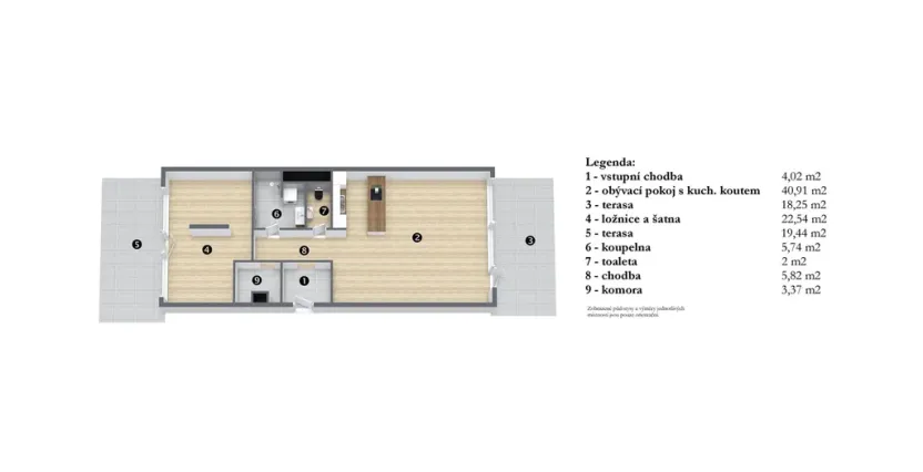 Pronájem bytu 2+kk, Praha, Zakšínská, 80 m2