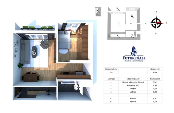 Prodej bytu 2+kk, Vestec, Ve Stromkách, 48 m2