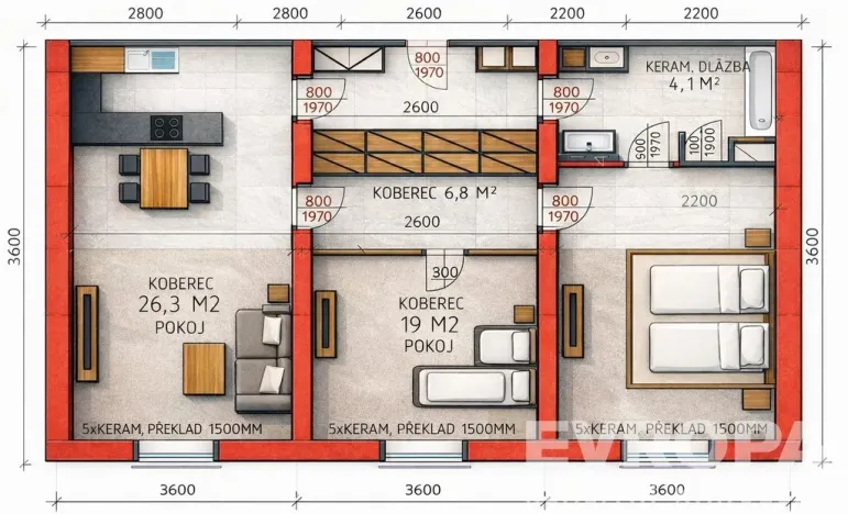 Prodej bytu 3+kk, Plzeň - Jižní Předměstí, U Borského parku, 78 m2