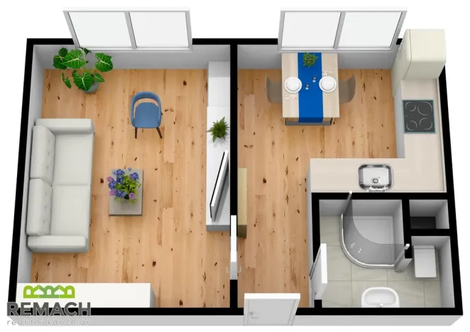 Pronájem bytu 1+1, Uherské Hradiště, náměstí Republiky, 33 m2