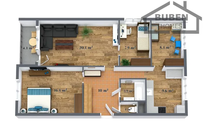 Pronájem bytu 4+1, Tachov, Jana Ziky, 82 m2