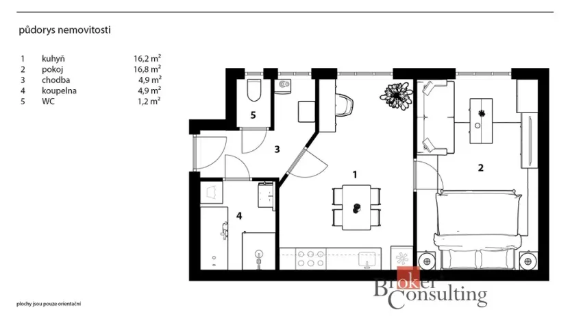 Prodej bytu 2+kk, Hradec Králové, Pospíšilova, 44 m2