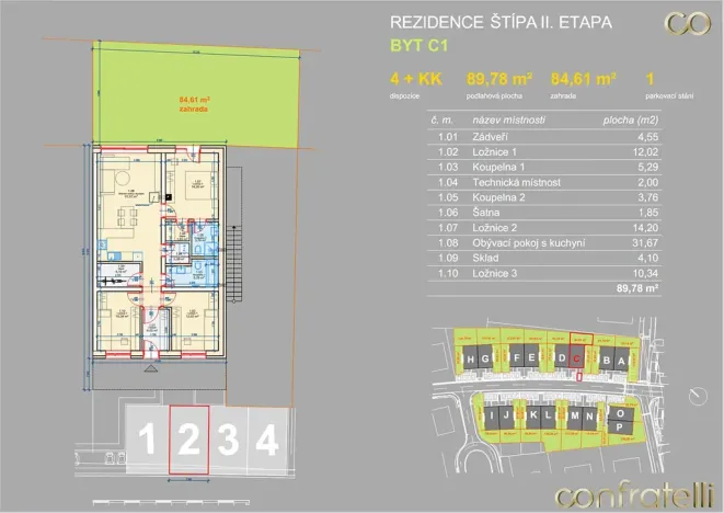 Prodej bytu 4+kk, Zlín, Zimní, 90 m2