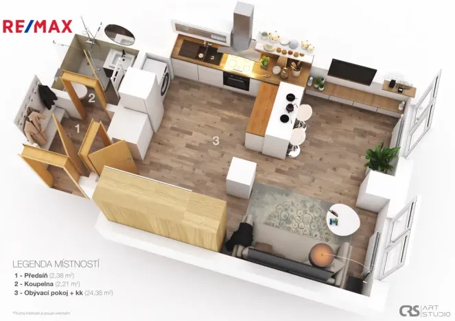 Pronájem bytu 1+kk, Praha - Žižkov, Cimburkova, 30 m2