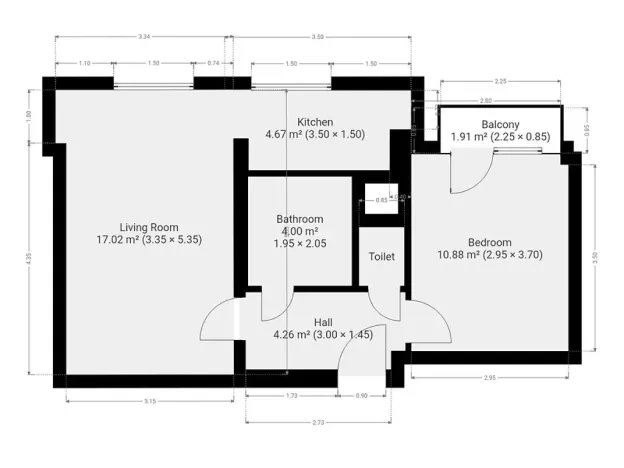 Pronájem bytu 2+kk, Praha, Devonská, 44 m2