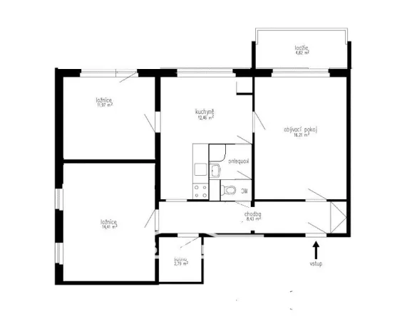 Prodej bytu 3+1, Zlín, 76 m2