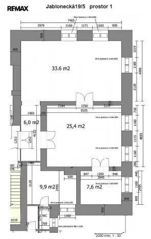 Pronájem kanceláře, Liberec - Liberec I-Staré Město, Jablonecká, 85 m2