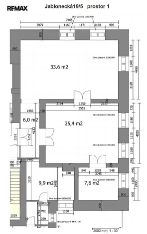 Pronájem kanceláře, Liberec - Liberec I-Staré Město, Jablonecká, 85 m2