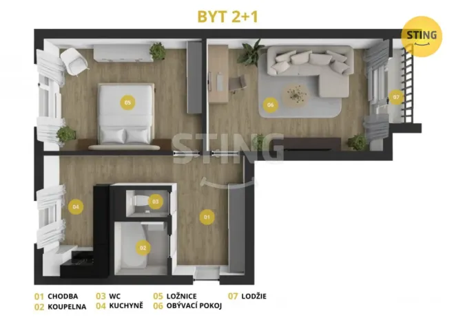 Prodej bytu 2+1, Cerekvice nad Bystřicí, 54 m2