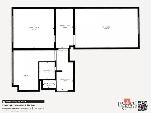 Prodej bytu 2+1, Ostrava - Hrabůvka, Dr. Martínka, 54 m2