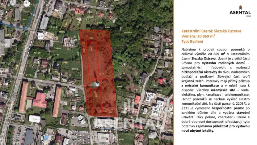 Prodej pozemku, Ostrava - Slezská Ostrava, Lanová, 20869 m2