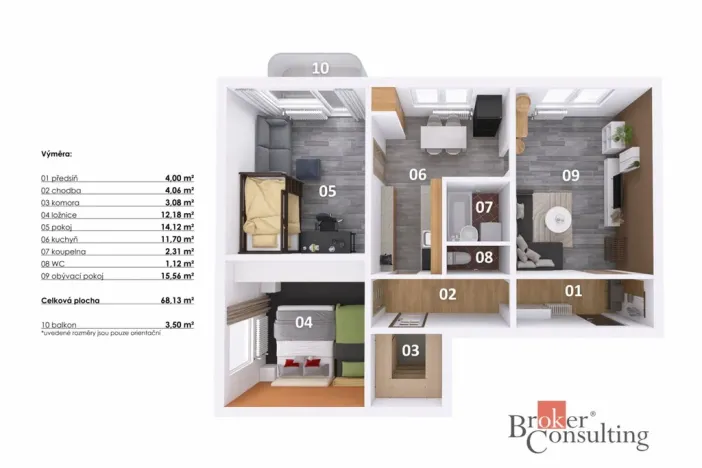 Prodej bytu 3+1, Jihlava, Březinova, 72 m2