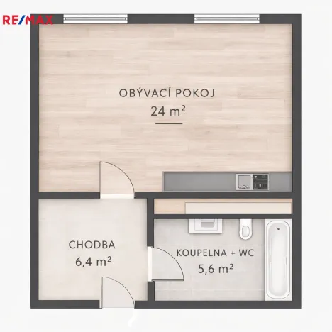 Pronájem bytu 1+kk, Svitavy - Předměstí, Říční, 36 m2