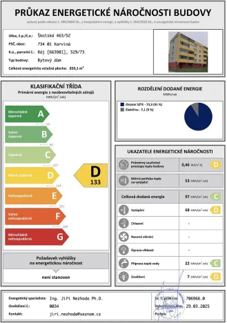 Prodej bytu 2+1, Karviná - Ráj, Školská, 53 m2