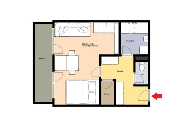 Prodej bytu 1+kk, Žacléř - Prkenný Důl, 44 m2