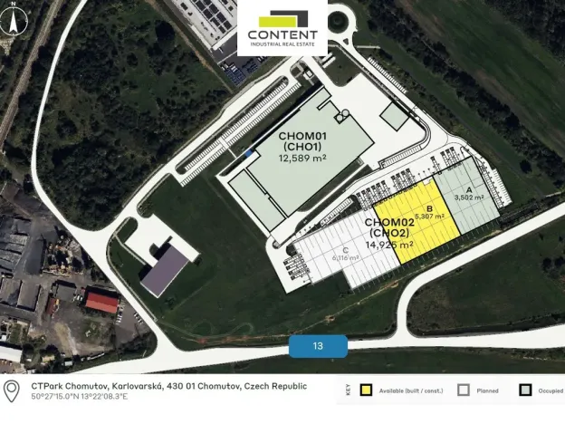 Pronájem výrobních prostor, Chomutov, Karlovarská, 3000 m2