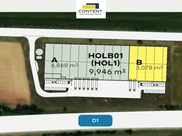 Pronájem skladu, Holubice, 3078 m2