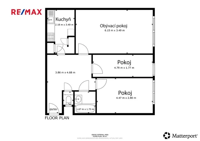 Prodej bytu 3+1, Praha - Chodov, Mikulova, 64 m2