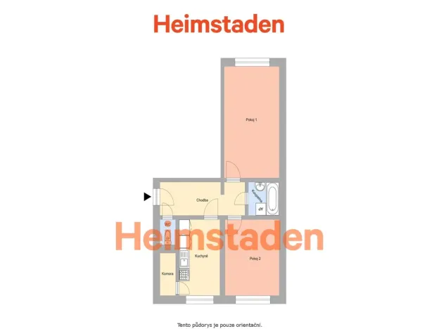 Pronájem bytu 2+1, Ostrava - Hrabůvka, Mitušova, 56 m2