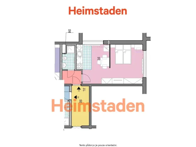 Pronájem bytu 1+kk, Karviná - Nové Město, Zakladatelská, 24 m2