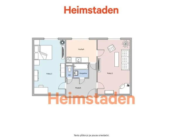 Pronájem bytu 2+1, Havířov - Město, Klidná, 51 m2