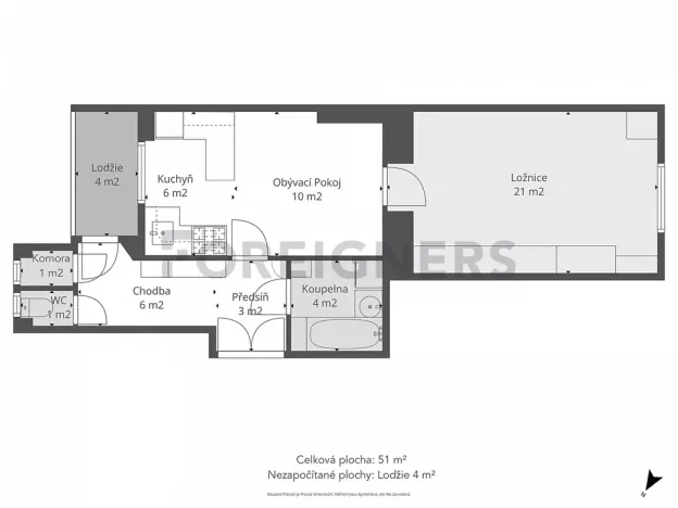 Prodej bytu 2+kk, Praha, 5. května, 51 m2