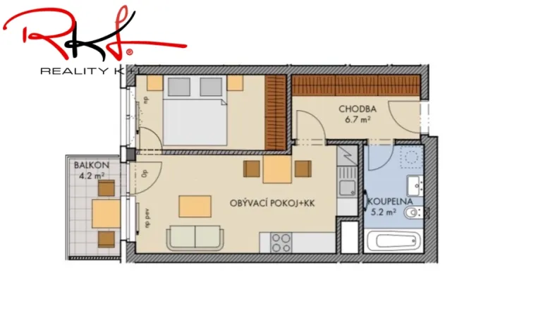 Prodej bytu 2+kk, Praha, Kryšpínova, 44 m2