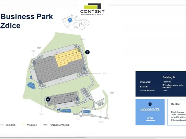 Pronájem skladu, Zdice, Komenského, 12600 m2