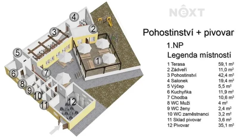 Prodej restaurace, Strážnice, Radějovská, 302 m2