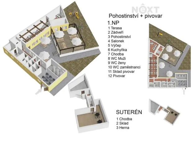 Prodej restaurace, Strážnice, Radějovská, 302 m2