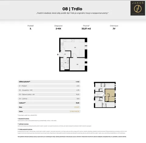 Prodej bytu 2+kk, Jáchymov, náměstí Republiky, 34 m2