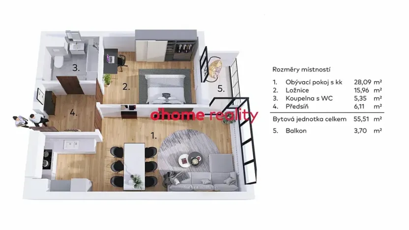 Prodej bytu 2+kk, Olomouc, Edvarda Beneše, 56 m2