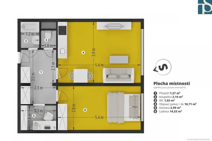 Prodej bytu 2+kk, Praha - Radotín, náměstí Osvoboditelů, 47 m2