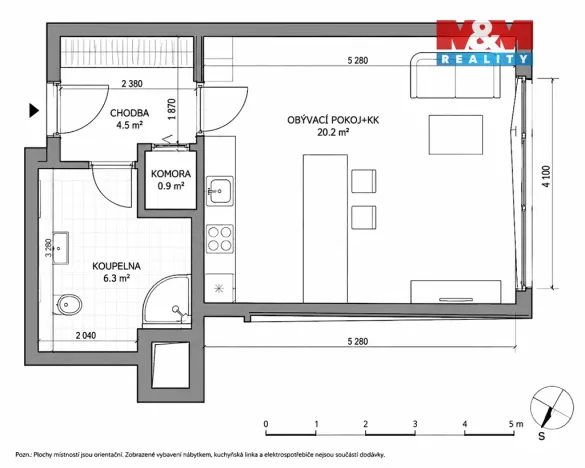 Prodej bytu 1+kk, Praha, Honzíkova, 33 m2