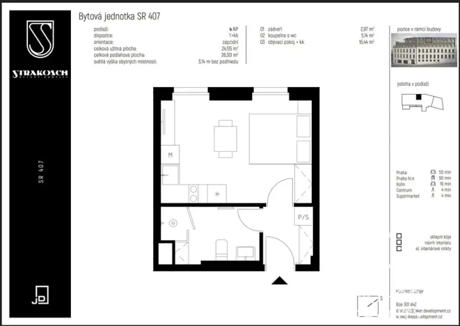 Pronájem bytu 1+kk, Kutná Hora, Hloušecká, 25 m2