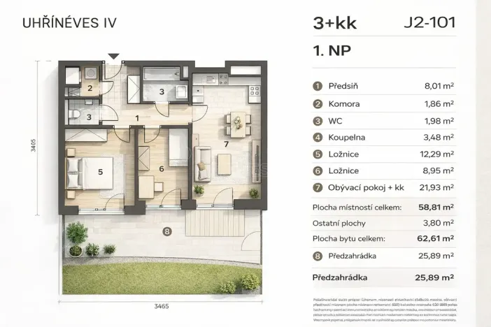 Prodej bytu 3+kk, Praha, Ke kříži, 63 m2