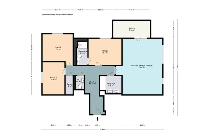 Prodej bytu 4+kk, Praha - Modřany, Kolmanova, 113 m2