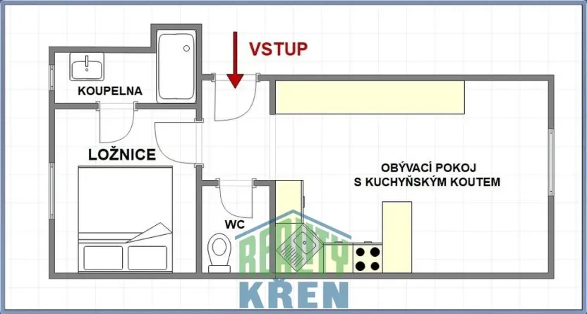 Prodej bytu 2+kk, Praha - Vokovice, Na krutci, 32 m2