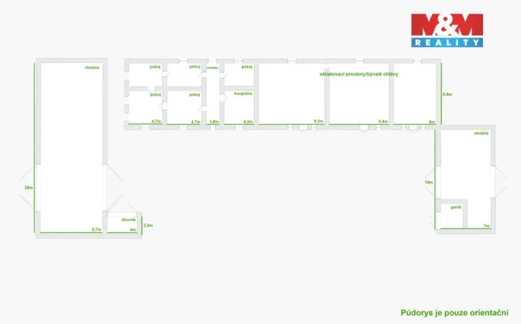 Pronájem zemědělské usedlosti, Chrudim - Chrudim IV, Pod Strání, 253 m2