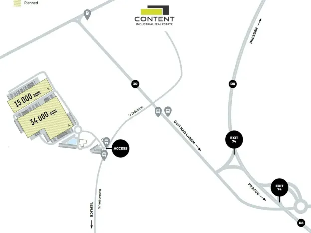 Pronájem výrobních prostor, Chlumec, U šmelce, 15000 m2