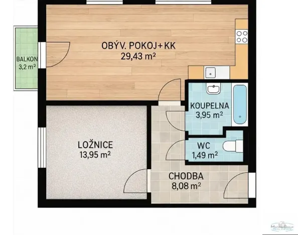 Prodej bytu 2+kk, Praha - Libeň, Kovanecká, 56 m2
