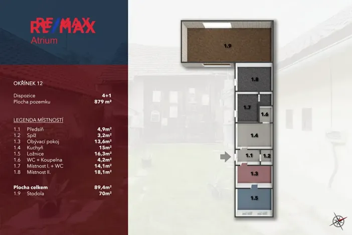 Prodej rodinného domu, Okřínek, 89 m2