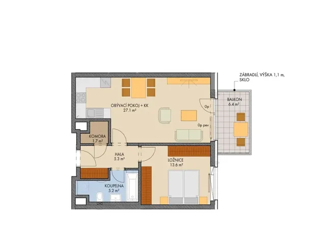 Prodej bytu 2+kk, Praha, Návarovská, 55 m2