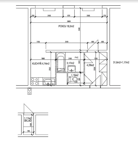 Pronájem bytu 1+kk, Praha, Šimůnkova, 33 m2