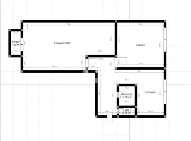 Prodej bytu 2+1, Brno - Černá Pole, náměstí SNP, 58 m2