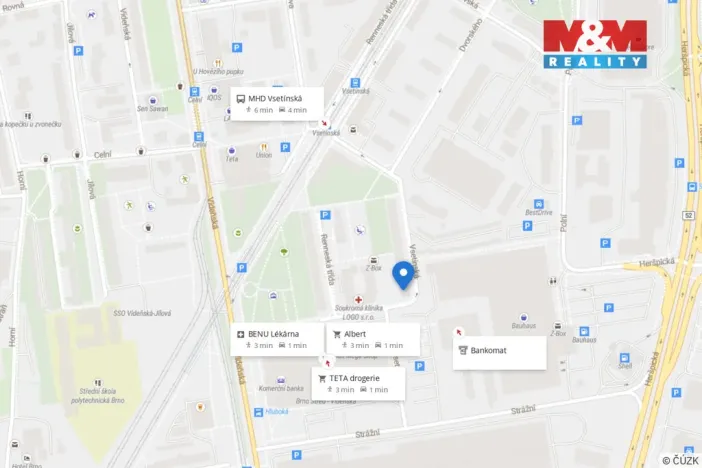 Prodej bytu 2+1, Brno - Štýřice, Vsetínská, 53 m2