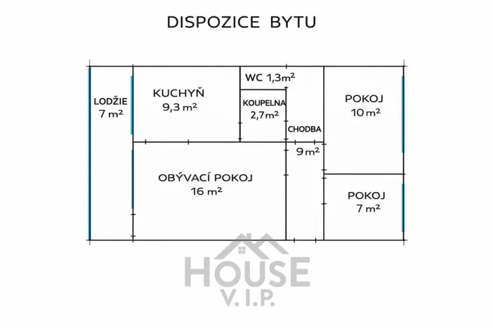 Prodej bytu 3+1, Praha - Střížkov, Rumburská, 64 m2